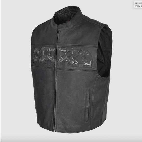 Club Style Vest with Skulls - Picture 1 of 3